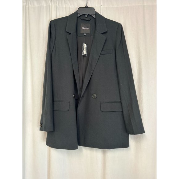 Madewell NH328 Drapeweave Caldwell Double-Breasted Blazer, Medium - Picture 3 of 5